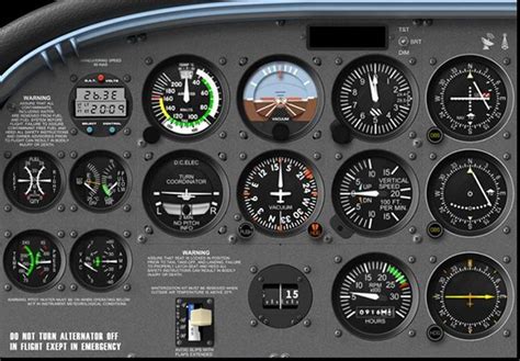 Cessna 172 Instrument Panel Template