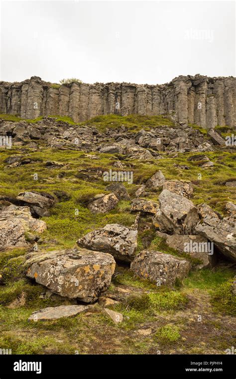 Gerduberg dolerite cliffs basalt rock formation Stock Photo - Alamy