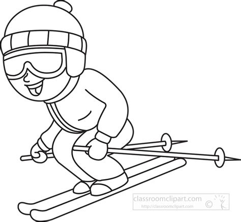 Sports Outline Clipart-ice skating black white outline