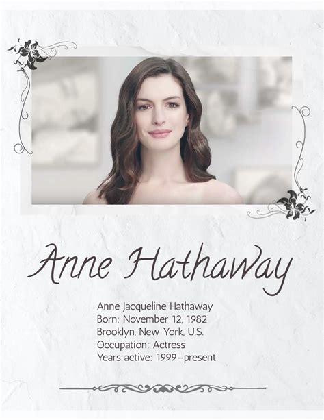 Anne Hathaway Biography | Biografia Template