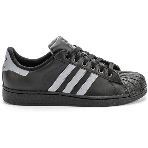 ADIDAS SUPERSTAR 2 J SHELL TOE G56832 BLACK/TECH GREY - LEATHER CASUAL ...