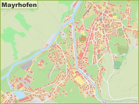 Detailed map of Mayrhofen