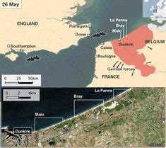 Map showing Dunkirk rescue locations | World Wars I & II | Dunkirk map ...