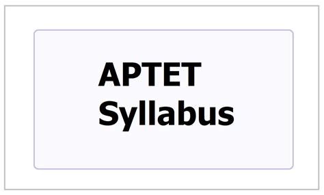 APTET Syllabus 2024: AP TET Paper I, II Syllabus, Exam Pattern, Content Structure Download