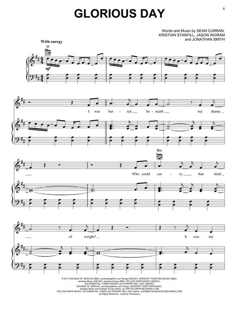 Passion "Glorious Day" Sheet Music Notes | Download Printable PDF Score ...