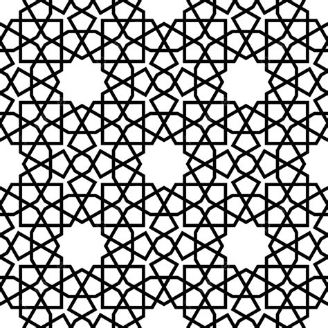 Geometric Arabic Ornament In Black And White Seamless Design Vector ...