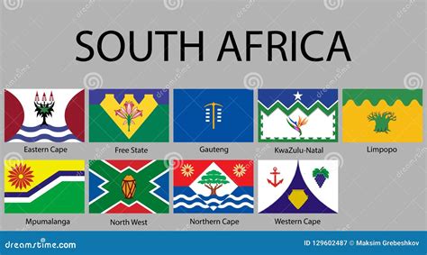 All Flags of Regions South Africa Stock Illustration - Illustration of ...