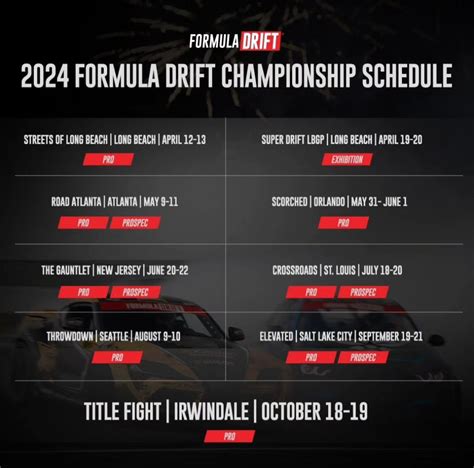 Formula Drift 2024 Schedule - Camel Corilla