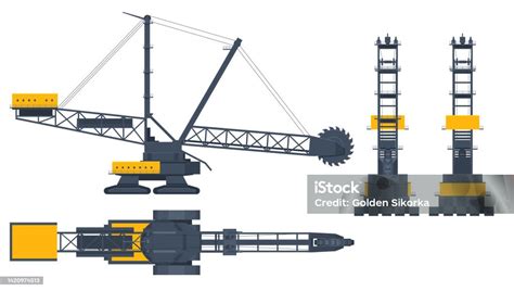 Isometric Bucketwheel Excavator Bwe Bucketwheel Excavator Mining ...