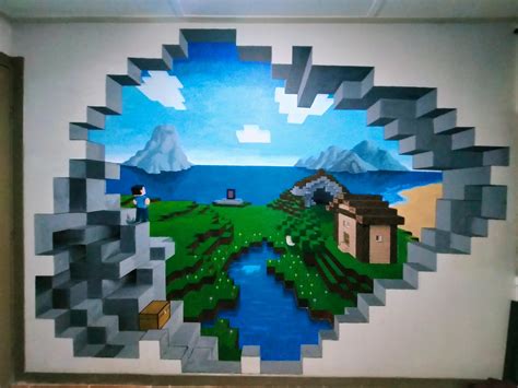 A Minecraft Mural I Made For My Nephew : r/gaming