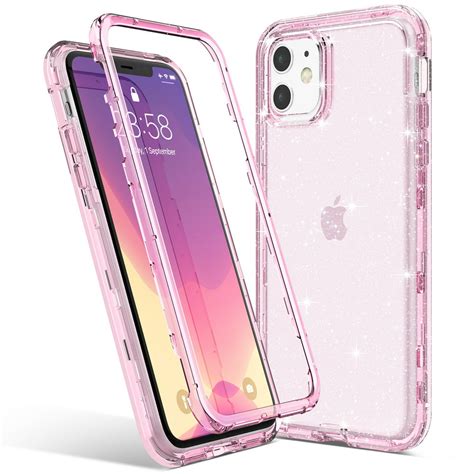 iPhone 11 Case, ULAK Clear Glitter Protective Heavy Duty Shockproof Rugged Protection Case Soft ...