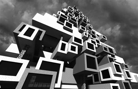 Gamers design Brutalist buildings on Minecraft