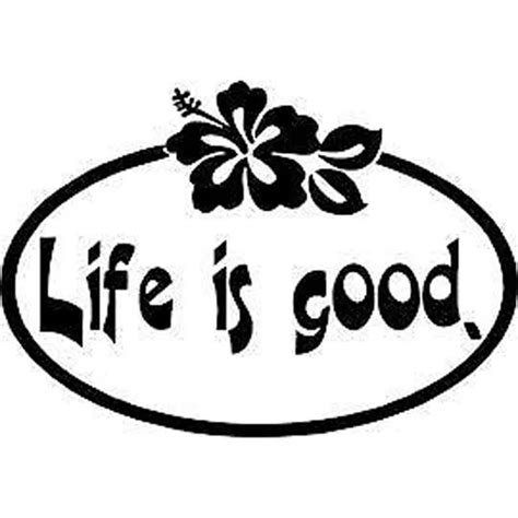 16X11CM LIFE IS GOOD Hibiscus Flowers Vinyl Sticker Decals Car Accessories Car styling S8 0211 ...