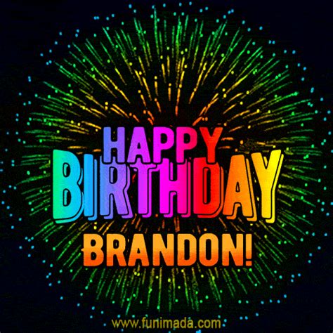 New Bursting with Colors Happy Birthday Brandon GIF and Video with Music | Funimada.com