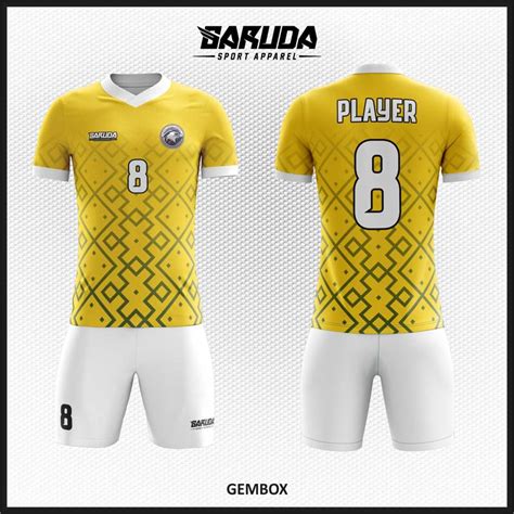 Desain Jersey Sepakbola Futsal Code Gembox Kuning Yang Dinamis