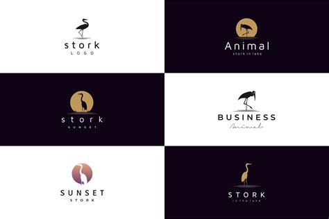 Set of Stork Logo Template Graphic by Weasley99 · Creative Fabrica