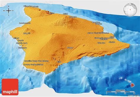 Political Panoramic Map of Hawaii County