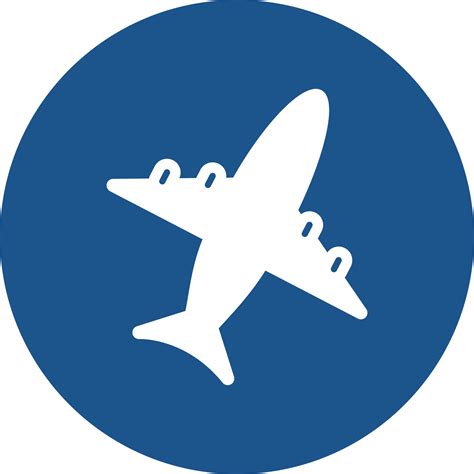 Airplane icon in blue circle. 14576653 PNG