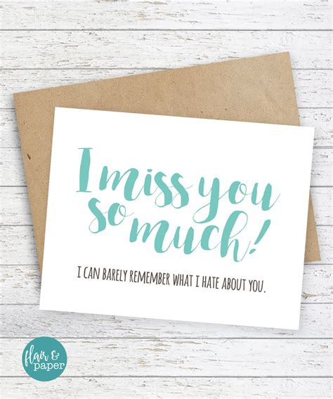 I miss you Card Boyfriend Card Funny Cards Funny I miss you card Snarky sassy… | Boyfriend cards ...