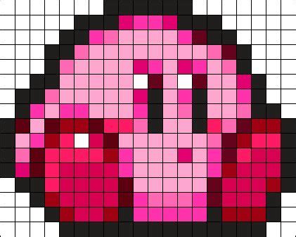 Sitting Kirby Perler Bead Pattern Bead Sprite Pixel Art Templates | My ...