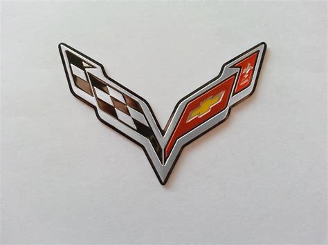 C7 Corvette Stingray/Z06 2014 Crossed Flags Emblem Mini