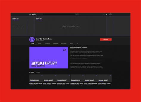 Free Youtube Channel Mockup (PSD)