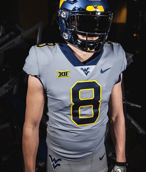 2019 West Virginia Mountaineers football uniforms — grey on grey | Football uniforms, College ...