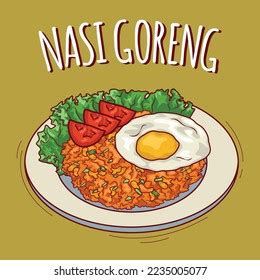 Nasi Goreng Illustration Indonesian Food Cartoon: เวกเตอร์สต็อก (ปลอดค่าลิขสิทธิ์) 2235005077 ...