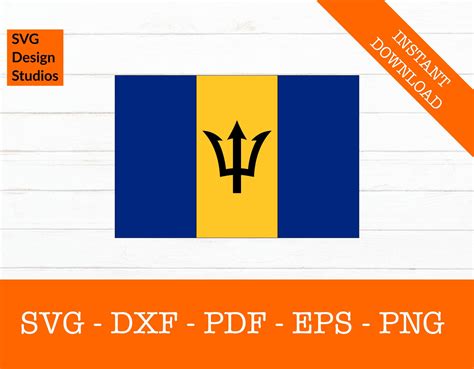 Barbados Flag SVG Cut File PNG DXF Cricut Vector | Etsy