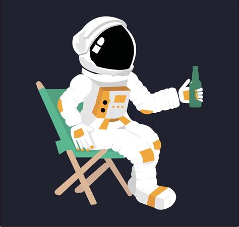 Astronaut drinking beer 20978191 Vector Art at Vecteezy