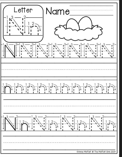 Tracing Letter N Worksheets For Preschool - TracingLettersWorksheets.com