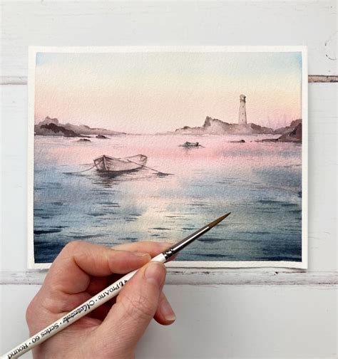 Watercolour boat on the water tutorial | Watercolor boat, Watercolor ...