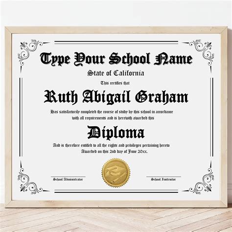 Editable High School Diploma, Printable Homeschool Diploma Template ...