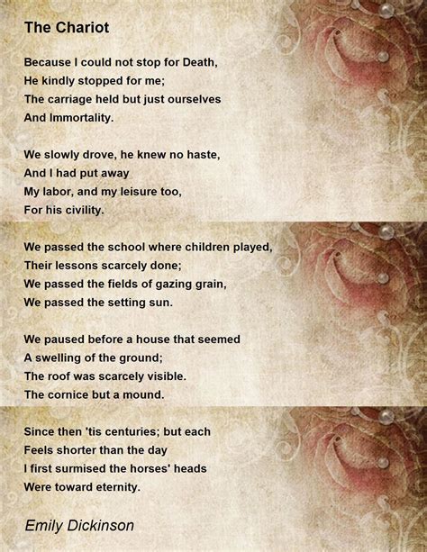 The Chariot Poem by Emily Dickinson - Poem Hunter