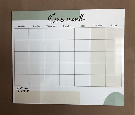 Our Month Whiteboard Monthly Planner Writeable Board - Etsy