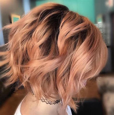 Strawberry Blonde Wavy Bob | Fall hair color for brunettes, Wavy bob ...