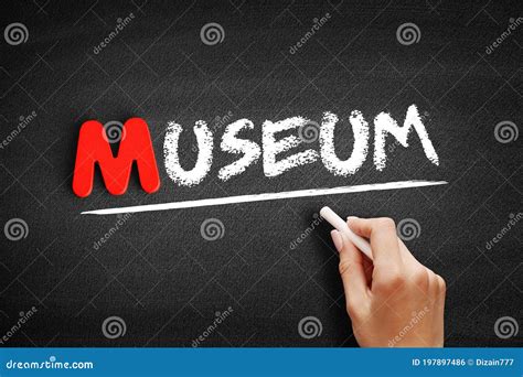 Museum text on blackboard stock photo. Image of cultural - 197897486