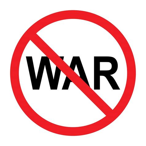 Red sign NO WAR on white background - Vector 6205596 Vector Art at Vecteezy