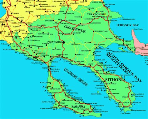 Chalkidiki map