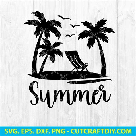 Summer SVG, Sunset SVG, Beach SVG, Tropical SVG, Vacation SVG, Palm ...