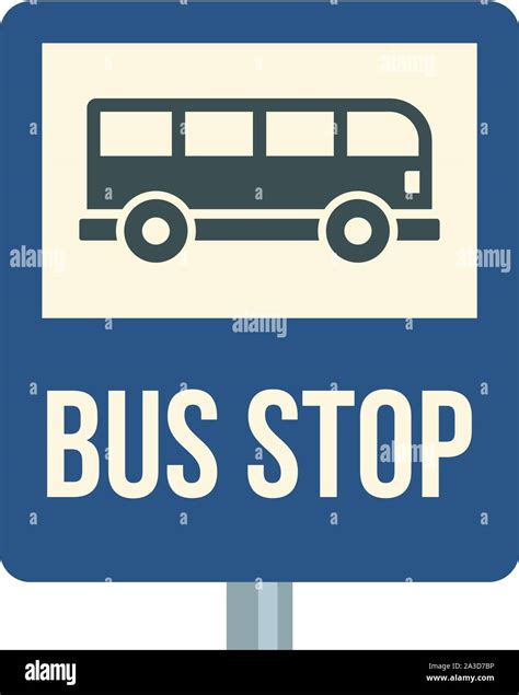 Bus stop traffic sign icon. Flat illustration of bus stop traffic sign vector icon for web ...