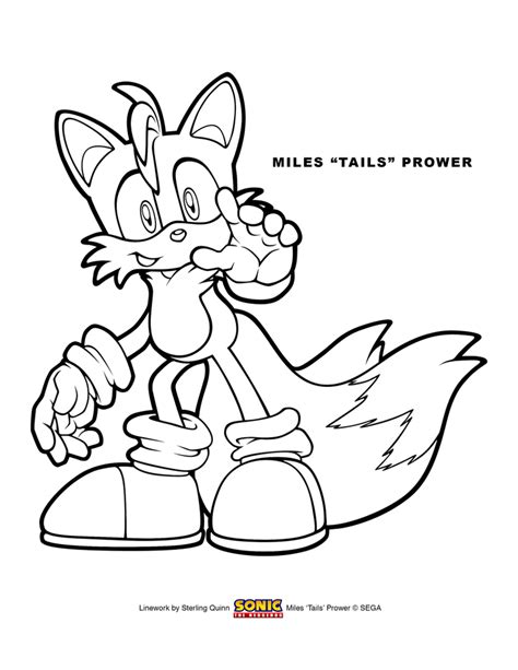 Miles 'Tails' Prower Coloring Page 8.5x11 by SterlingQuinn on DeviantArt