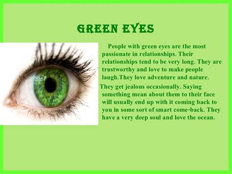 What Does Your Eye Color Say About You | Green eyes facts, People with green eyes, Green eye quotes