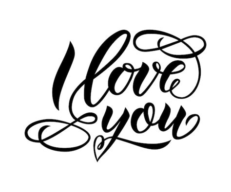 Premium Vector | I love you. hand letterenig modern calligraphy with ...