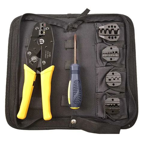 Hand crimping tool kit for Professional Ratchet Crimping Tool for Dupont Connector Flat nose ...