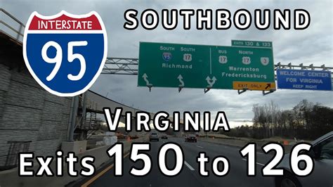 Interstate 95 Virginia (Exits 150 to 126) Southbound - YouTube