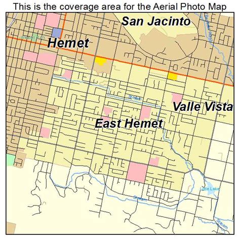 Aerial Photography Map of East Hemet, CA California