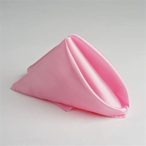 5 Pack - 20"x 20" Pink Satin Linen Napkins | eFavorMart