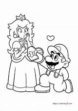 Princess Peach And Mario Coloring Pages sketch template