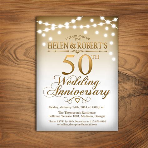 50th Wedding Anniversary Invitation - 15+ Examples, Illustrator, Word, Pages, Photoshop ...